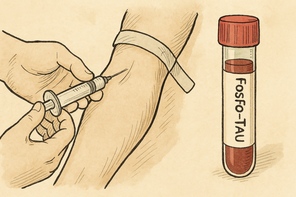 Diagnosi precoce dell'Alzheimer: il test olfattivo remoto e l'analisi del Fosfo-Tau come 2 nuove prospettive efficaci 2 PRelievo del sangue per misurare i livelli di fosforo-tau nel sangue.